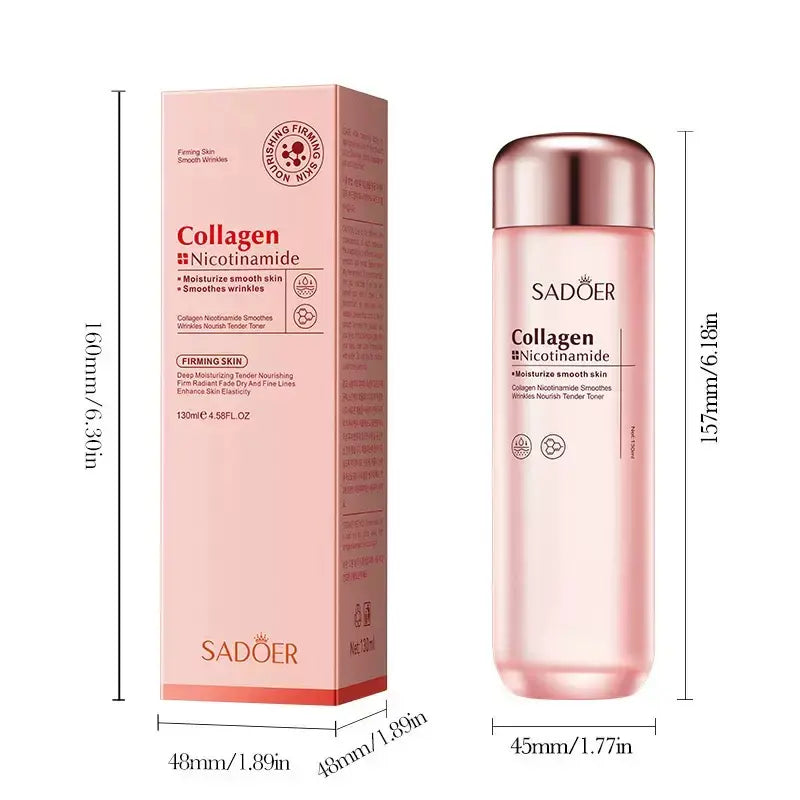 Korean Collagen Toner with Niacinamide 5.07 Fl Oz – Anti-Aging Facial Essence for Wrinkle Care, Fine Lines & Pore Minimizing – Hydrating Nourishing Face Mist for Dry Mature Skin, Daily K-Beauty Skincare Routine