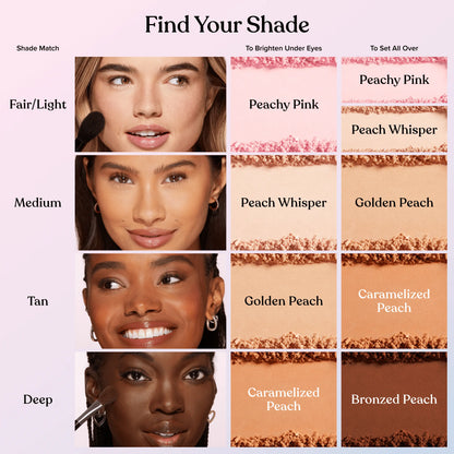 NEW Too Faced Peach Perfector Loose Setting Powder - 24 Hours, Lightweight, Translucent, Brightening & Blurring
