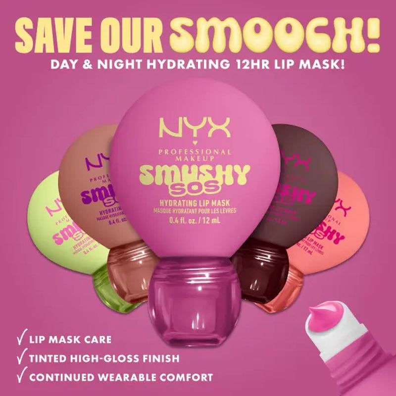 [NEW & EXCLUSIVE] Smushy SOS Hydrating Lip Mask with Hyaluronic Acid, 8 Scents & Shades, NYX Professional Makeup