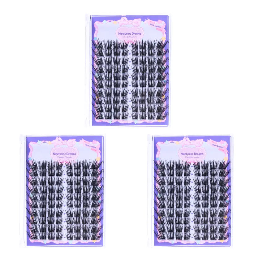 Ninetynine Dreams 80Pcs Pixie Lashes | Dramatic Wispy 12-16Mm Pre-Mapped Manhua Cat Eye False Eyelashes, Ultra-Thin Black Band, Lightweight Waterproof Long-Lasting Reusable Lash Clusters — Beginner Friendly Makeup Must-Have