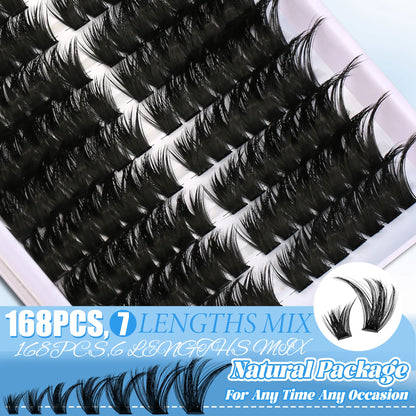 DIY At-Home Lash Cluster Kit for Eyelash Extensions, Complete Makeup Set with Bond, Seal, Remover & Applicator, Adult-Use False Lashes, Cosmetics Accessories, Eye Makeup Tool