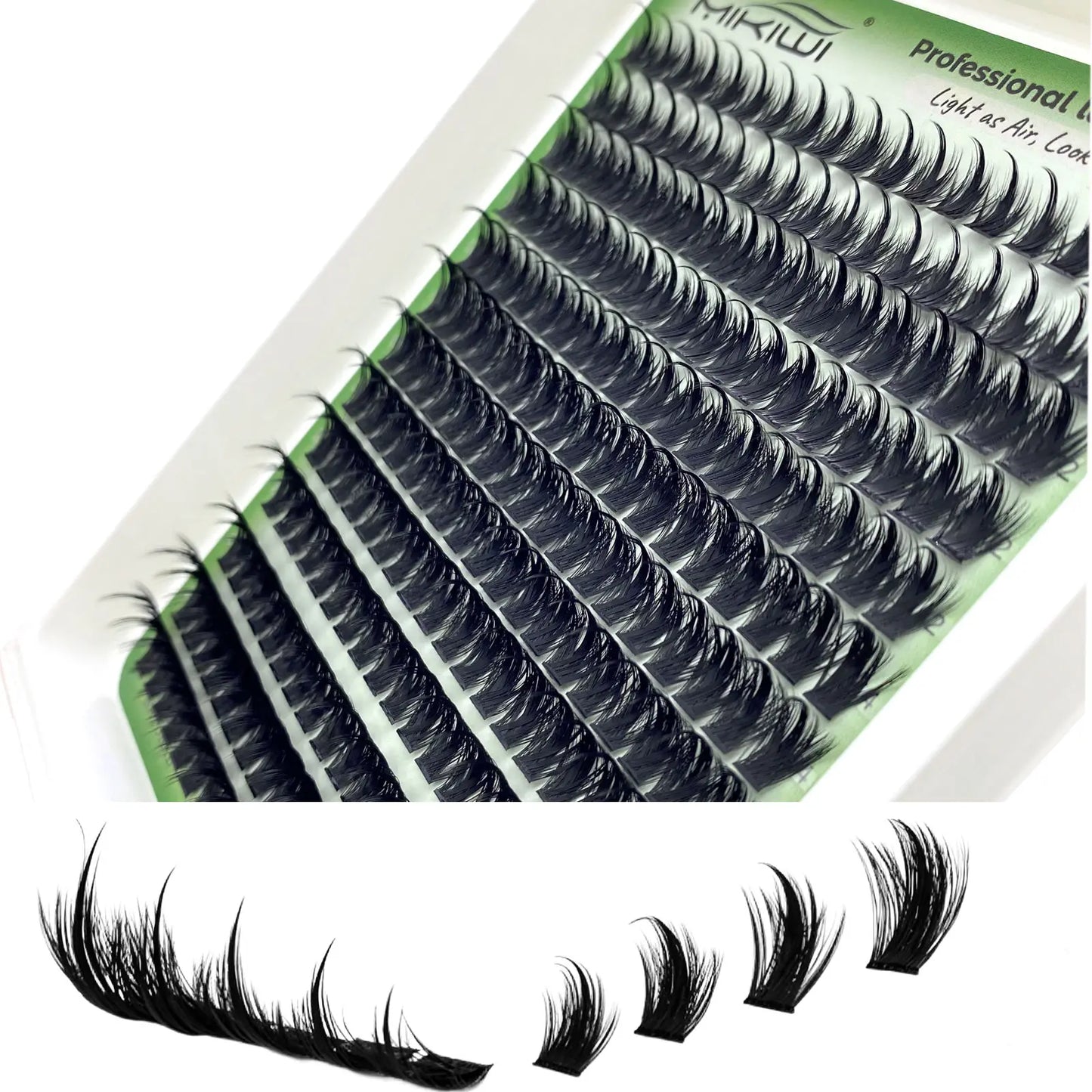Spiky Cluster False Eyelashes 130/234Pcs Thick Spike Single Cluster Eyelashes 10-18Mm Super Fluffy Fairy Style D/DD Curl Faux Mink Comic Look Eyelash Extensions