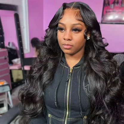Urody 220% Density Curly Hair Wigs HD Transparent 13X6 Lace Front Wigs Brazilian Deep Curly Pre Plucked Human Hair Wigs Deep Wave Lace Frontal Wigs for Women