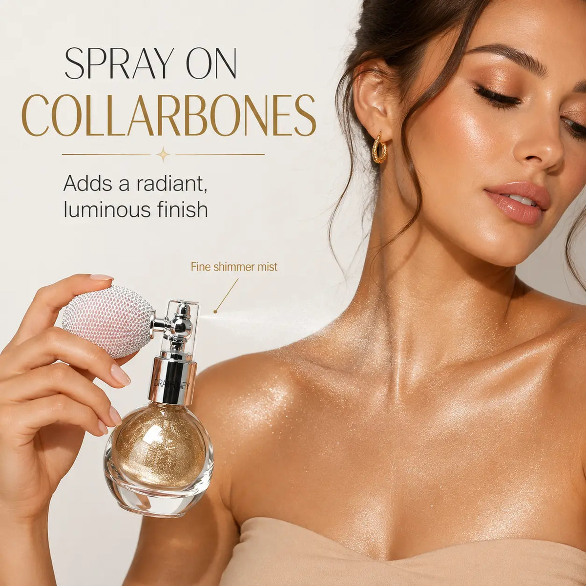 Drawhoney Face & Body Highlighting Powder Spray - Highlighter Makeup, Cosmetics Highlighter, Soft Glow All-Day Illuminator, Portable, No Harsh Texture, Ideal for Dates & Daily Use, Elegant Vibe Daily Makeup Tool