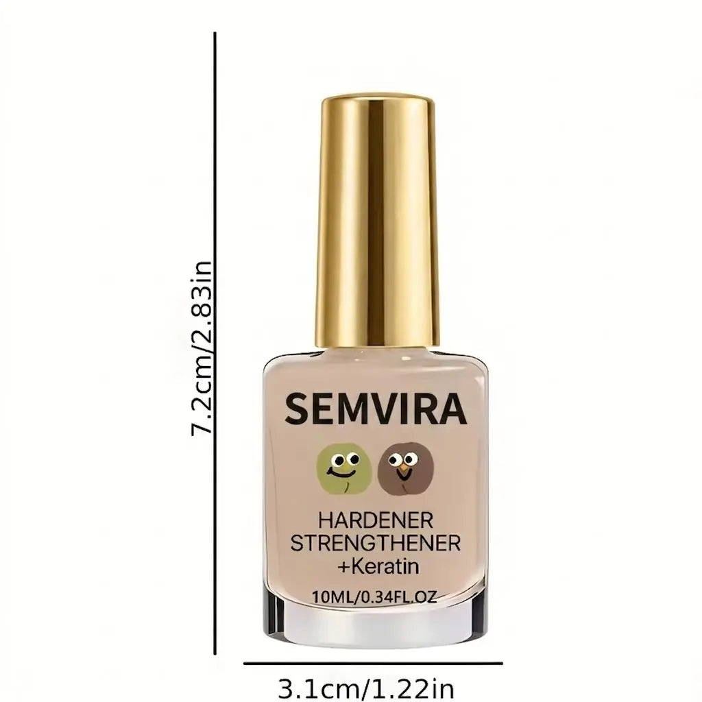 10Ml Keratin Nail Strengthener Polish - Single Bottle, Milky Nude Gloss Finish, Anti-Break Care Formula, Natural Nails Hardener Treatment, Quick Dry for Healthy Manicure