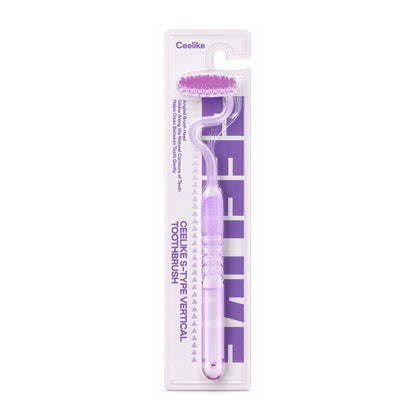 CEELIKE S-Type Vertical Toothbrush - Ultra-Soft Fine Bristles, Oval Design, Polypropylene & PBT Plastic, Unisex Adult Non Toxic Toothbrush for Oral Care Supplies, Deep Clean & Sensitivity Relief, Daily Dental Care