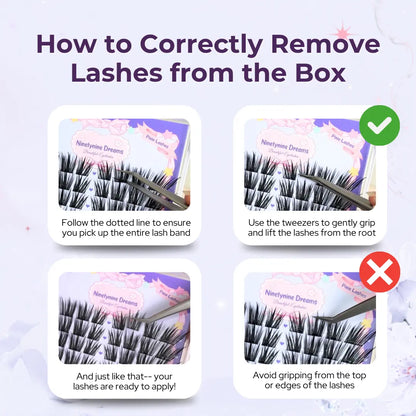 Ninetynine Dreams 80Pcs Pixie Lashes | Dramatic Wispy 12-16Mm Pre-Mapped Manhua Cat Eye False Eyelashes, Ultra-Thin Black Band, Lightweight Waterproof Long-Lasting Reusable Lash Clusters — Beginner Friendly Makeup Must-Have