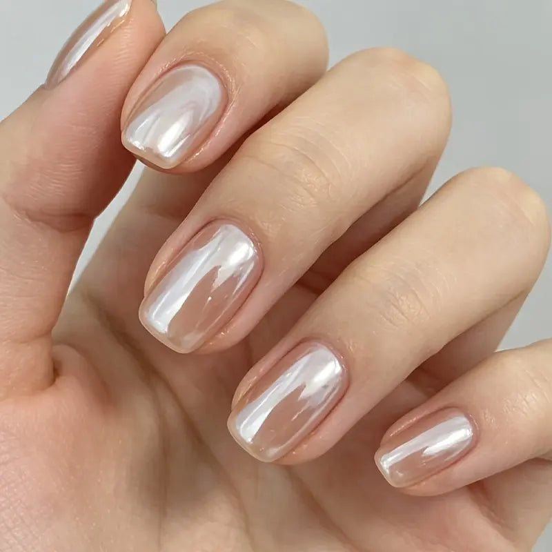 Summer Nude Pearlescent Nail Strengthener - Uv-Free Polish, Natural, Quick-Drying, Apply without UV, Brightens Tips, Suitable for Hands & Feet, Ideal for Busy Days & Summer Beach Look, Nail Care Enhancer