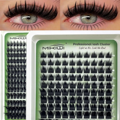 Spiky Cluster False Eyelashes 130/234Pcs Thick Spike Single Cluster Eyelashes 10-18Mm Super Fluffy Fairy Style D/DD Curl Faux Mink Comic Look Eyelash Extensions