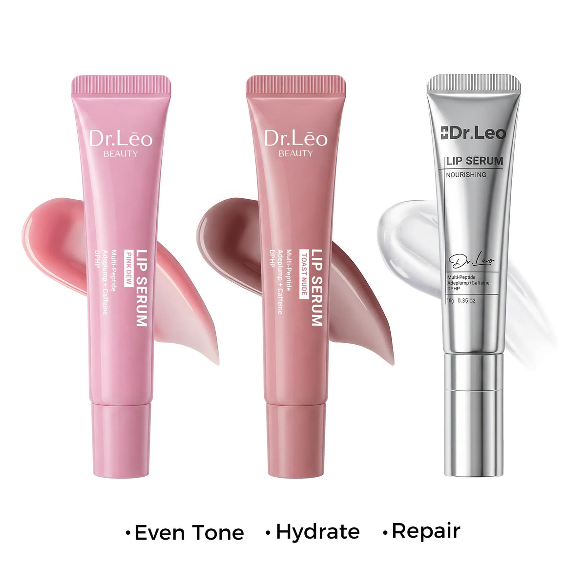 Dr.Leo Tinted Peptide Lip Serum – Brightens Dull-Looking Lips & Smooths Lip Lines, Sheer-To-Buildable Glossy Color + Hydrating Lip Care, Pink Dew / Toast Nude, 15G #Sohochic #Tiktokshopbacktoschool, Lip Tint, Moisturize, Daily