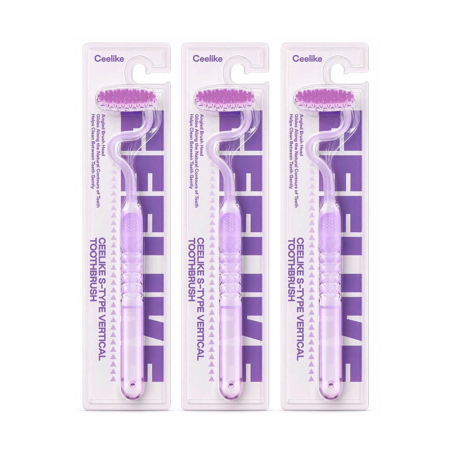 CEELIKE S-Type Vertical Toothbrush - Ultra-Soft Fine Bristles, Oval Design, Polypropylene & PBT Plastic, Unisex Adult Non Toxic Toothbrush for Oral Care Supplies, Deep Clean & Sensitivity Relief, Daily Dental Care