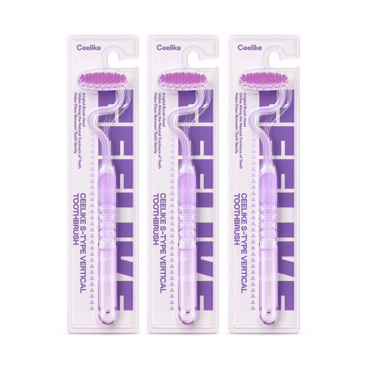 CEELIKE S-Type Vertical Toothbrush - Ultra-Soft Fine Bristles, Oval Design, Polypropylene & PBT Plastic, Unisex Adult Non Toxic Toothbrush for Oral Care Supplies, Deep Clean & Sensitivity Relief, Daily Dental Care