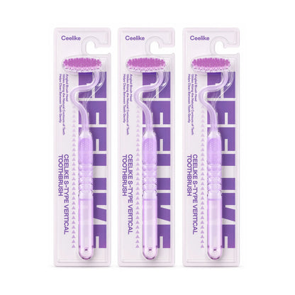 CEELIKE S-Type Vertical Toothbrush - Ultra-Soft Fine Bristles, Oval Design, Polypropylene & PBT Plastic, Unisex Adult Non Toxic Toothbrush for Oral Care Supplies, Deep Clean & Sensitivity Relief, Daily Dental Care
