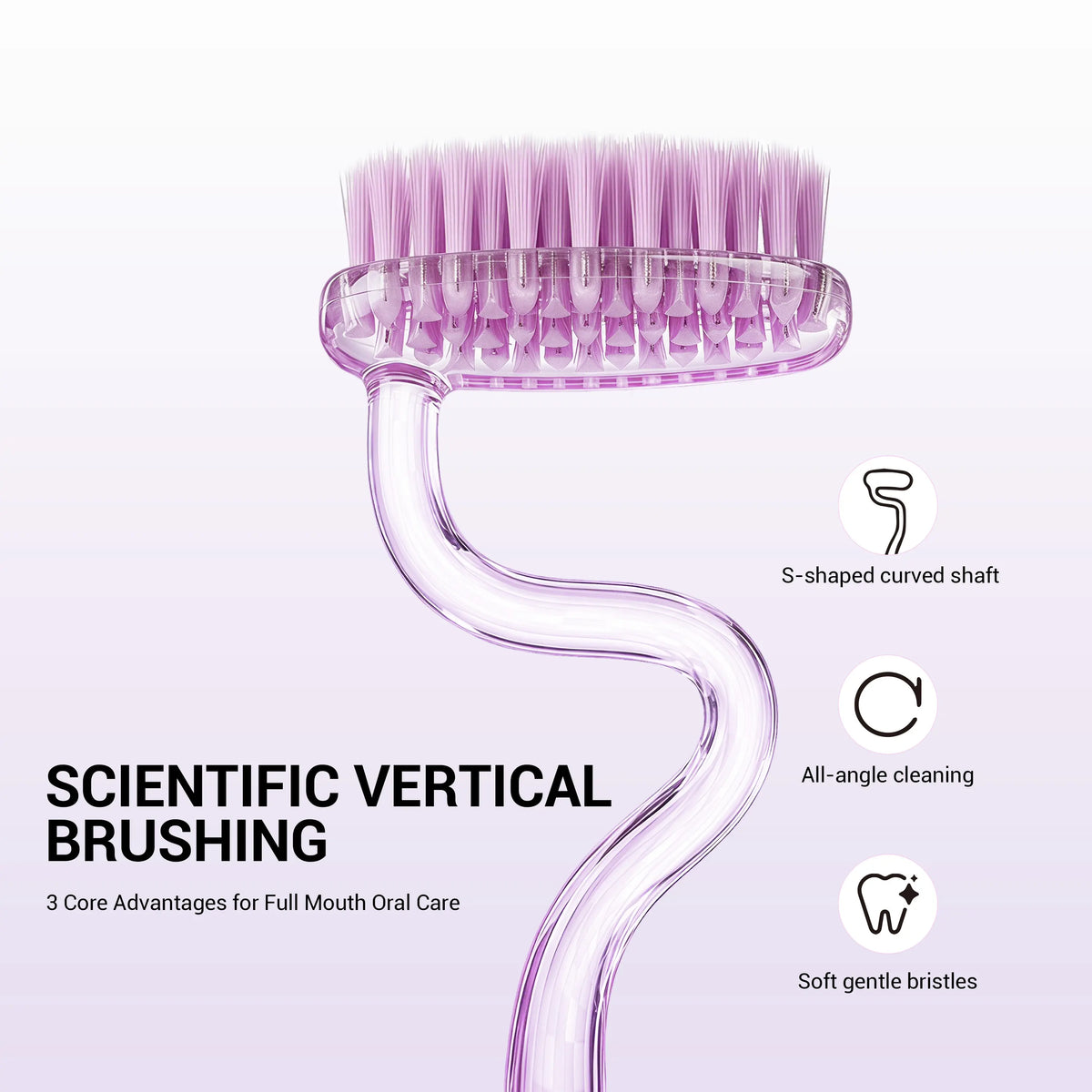 CEELIKE S-Type Vertical Toothbrush - Ultra-Soft Fine Bristles, Oval Design, Polypropylene & PBT Plastic, Unisex Adult Non Toxic Toothbrush for Oral Care Supplies, Deep Clean & Sensitivity Relief, Daily Dental Care
