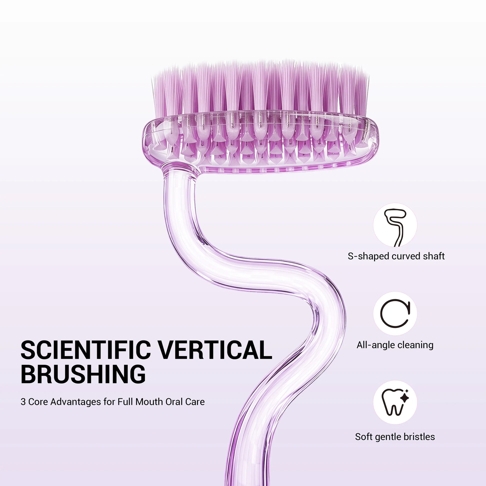CEELIKE S-Type Vertical Toothbrush - Ultra-Soft Fine Bristles, Oval Design, Polypropylene & PBT Plastic, Unisex Adult Non Toxic Toothbrush for Oral Care Supplies, Deep Clean & Sensitivity Relief, Daily Dental Care