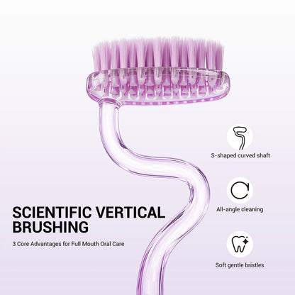 CEELIKE S-Type Vertical Toothbrush - Ultra-Soft Fine Bristles, Oval Design, Polypropylene & PBT Plastic, Unisex Adult Non Toxic Toothbrush for Oral Care Supplies, Deep Clean & Sensitivity Relief, Daily Dental Care