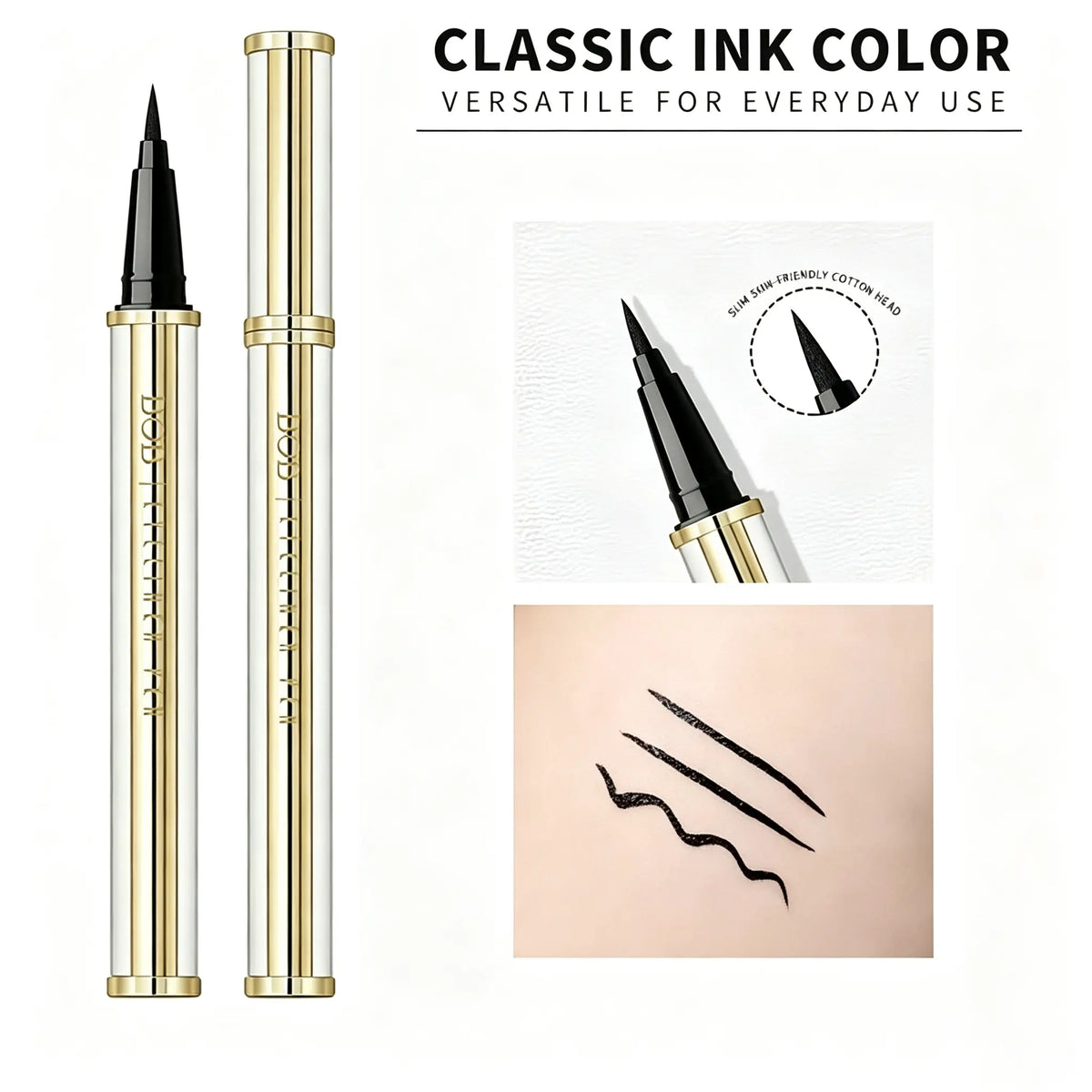 Women’S Lambskin Eyeliner Pen - Smooth Thick Tip for Defined Eye Looks, Beginner-Friendly Beauty Tool for Daily & Professional Makeup