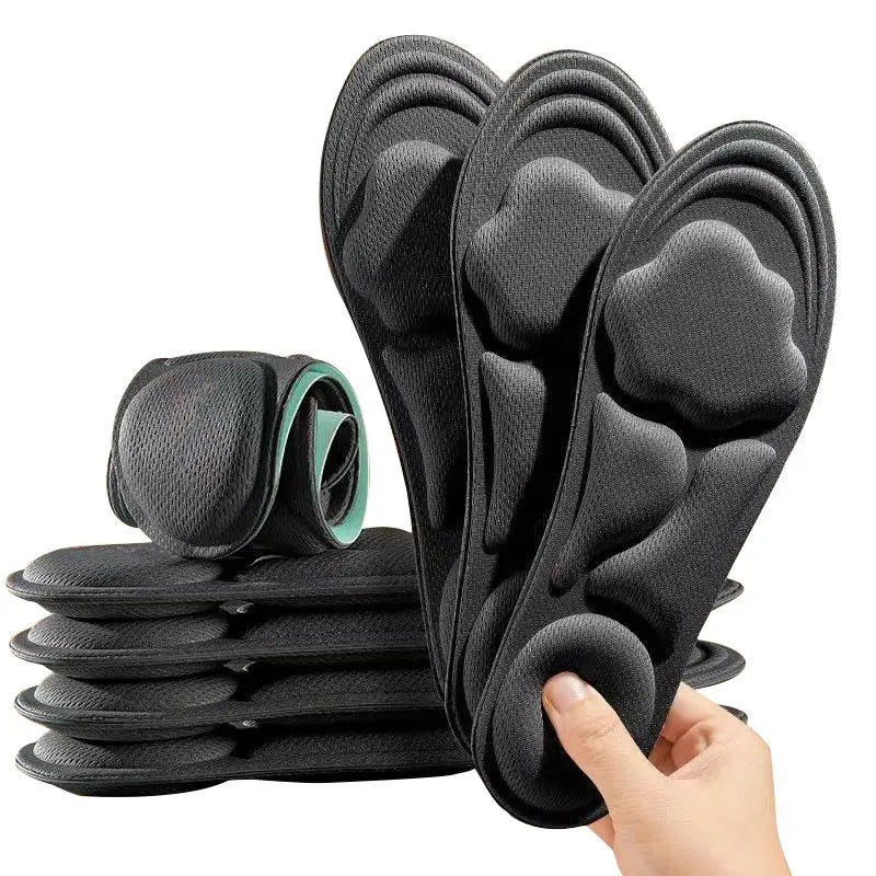 5D Cloud Technology Insoles, Super Soft, Sweat-Wicking, Breathable, Ultra Comfortable, Sports Shoe Insoles with Acupoint Function Massage Beige Footwear