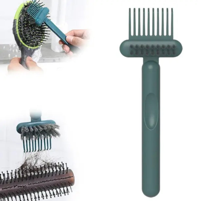 STARLEAD Hair Brush Cleaner Tool, Dual-Action Hairbrush Cleaning Comb with Scrubbing Bristles, Reusable Brush Cleaner for Removing Trapped Hair and Buildup, Easy Wash Hair Care Tool for Home, Salon and Travel