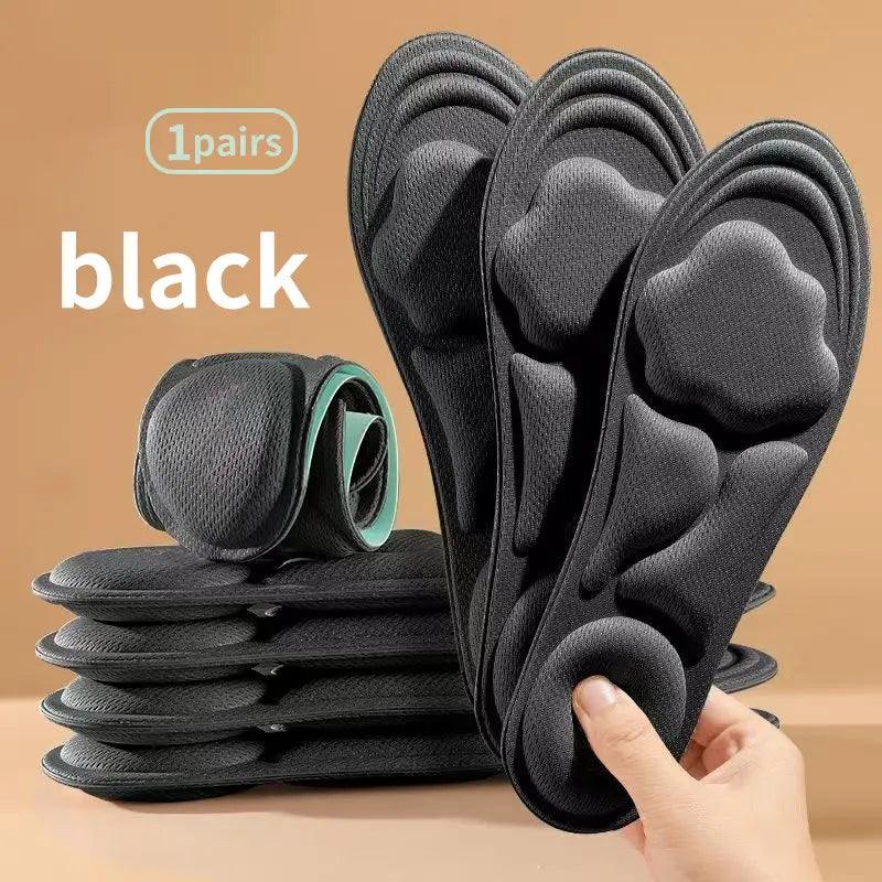 5D Cloud Technology Insoles, Super Soft, Sweat-Wicking, Breathable, Ultra Comfortable, Sports Shoe Insoles with Acupoint Function Massage Beige Footwear