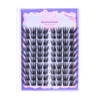 Ninetynine Dreams 80Pcs Pixie Lashes | Dramatic Wispy 12-16Mm Pre-Mapped Manhua Cat Eye False Eyelashes, Ultra-Thin Black Band, Lightweight Waterproof Long-Lasting Reusable Lash Clusters — Beginner Friendly Makeup Must-Have