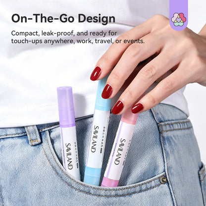SAVILAND Nail Polish Remover Corrector Pen Set - Refillable Precision Cleanup Marker | Acetone-Free Gentle Formula for Cuticle Edge Clean Up, DIY Manicure
