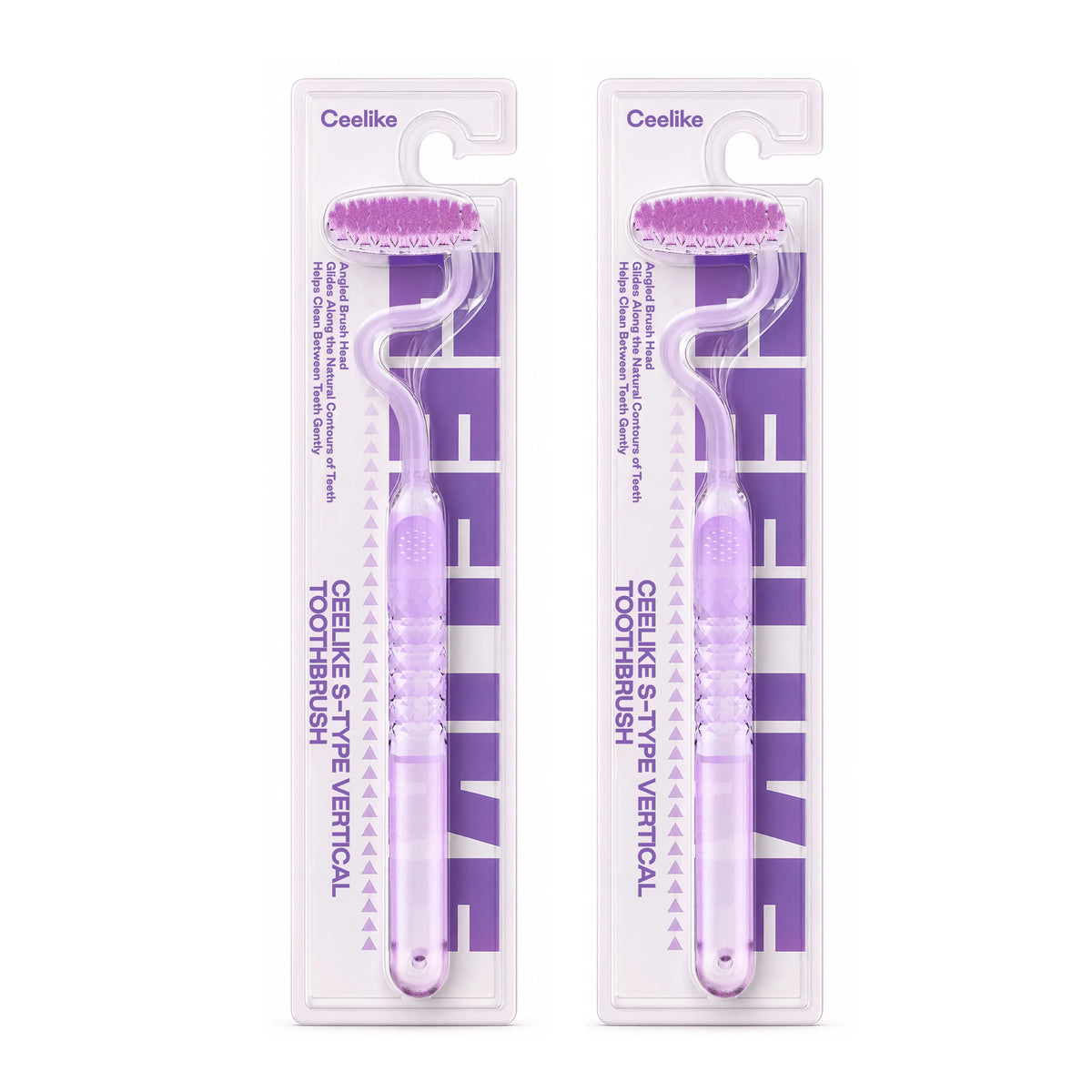 CEELIKE S-Type Vertical Toothbrush - Ultra-Soft Fine Bristles, Oval Design, Polypropylene & PBT Plastic, Unisex Adult Non Toxic Toothbrush for Oral Care Supplies, Deep Clean & Sensitivity Relief, Daily Dental Care