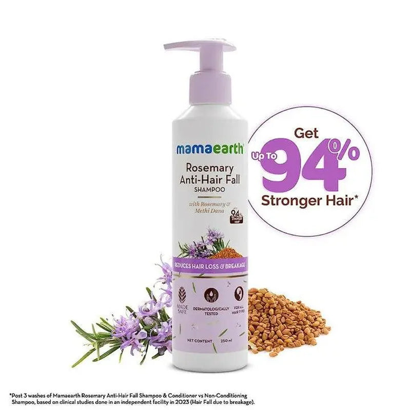 Mamaearth Rosemary Hair Care Duo | Anti-Hair Fall Shampoo & Conditioner | Healthy, Stronger Hair