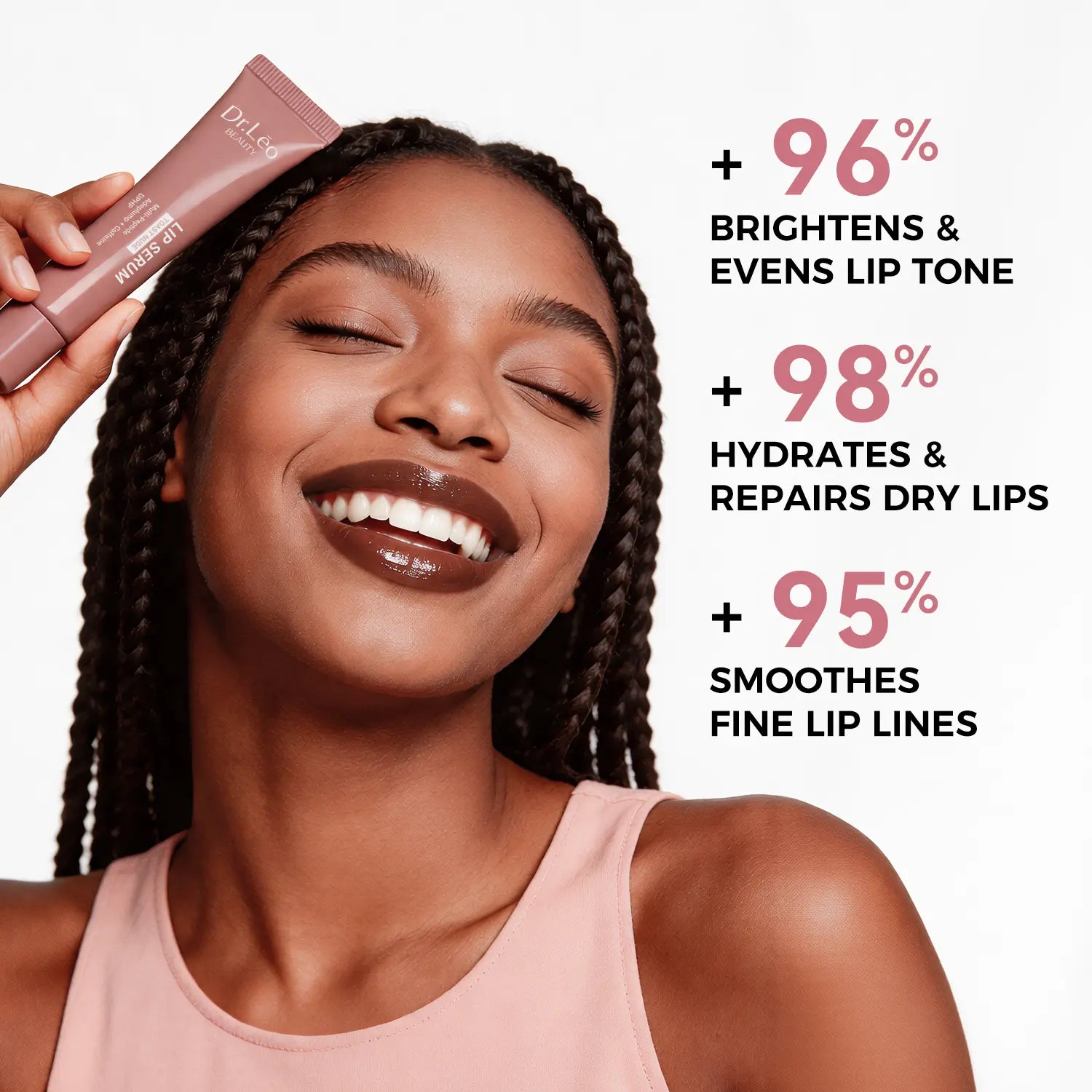 Dr.Leo Tinted Peptide Lip Serum – Brightens Dull-Looking Lips & Smooths Lip Lines, Sheer-To-Buildable Glossy Color + Hydrating Lip Care, Pink Dew / Toast Nude, 15G #Sohochic #Tiktokshopbacktoschool, Lip Tint, Moisturize, Daily