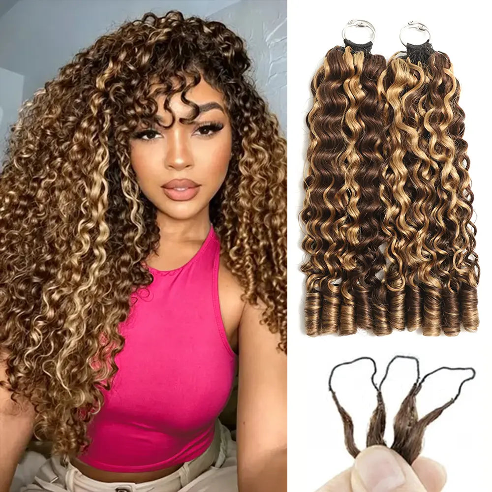 Asakiss Hair #4 Chocolate Brown Body Wave Crochet Human Hair for Miracle Knots, Burmese Curlycrochet Hair Pre-Separated Soft Lightweight Natural Look Boho Braids 50G/Pack,4-5 Packs for Full Head,Reusable Feather Crochet Extensions