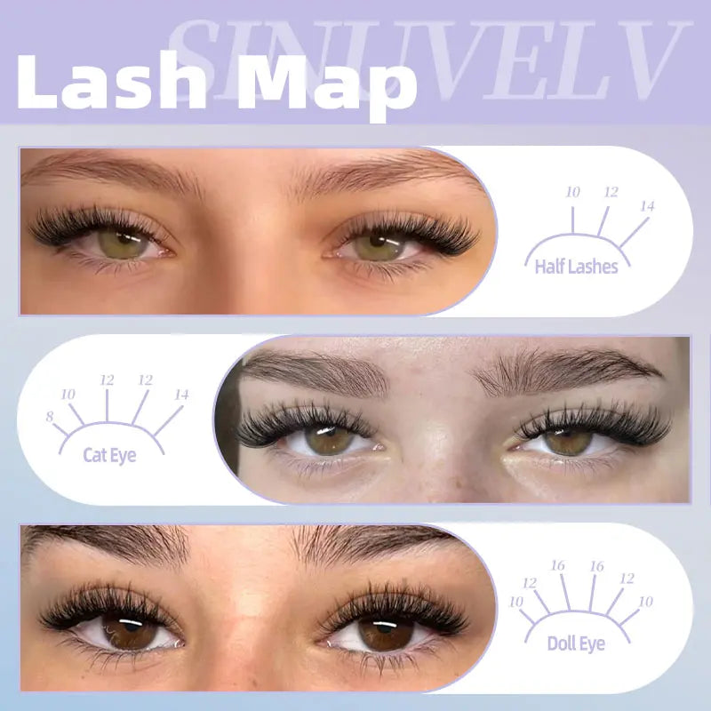 Self Adhesive Natural Lash Cluster Eyelash Extensions - 8-16MM 0.05MM C-Curly Cosmetic Lashes, No Glue Needed Convenient Design for Beginners' Daily DIY Makeup