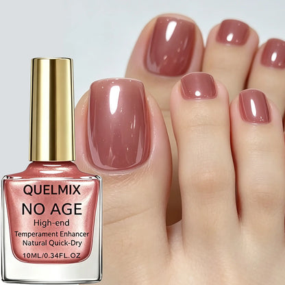 QUELMIX Nude Rose Nail Polish High Gloss Quick Dry Lacquer | Elegant Temperament Enhancer Color | Long Wear Shiny Manicure