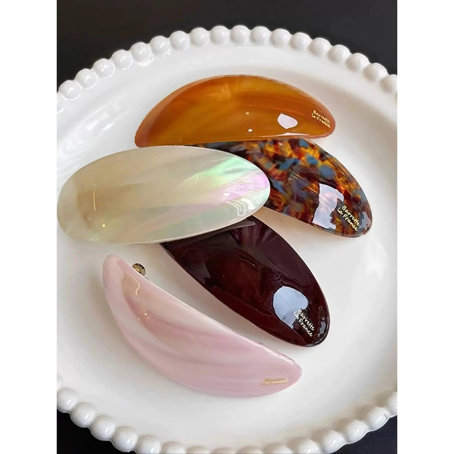 5 Pack French Style Acrylic Hair Barrettes for Women – Large Oval Tortoise Shell Hair Clips, Non-Slip Strong Hold Hair Accessories for Thick & Thin Hair,Summerwins