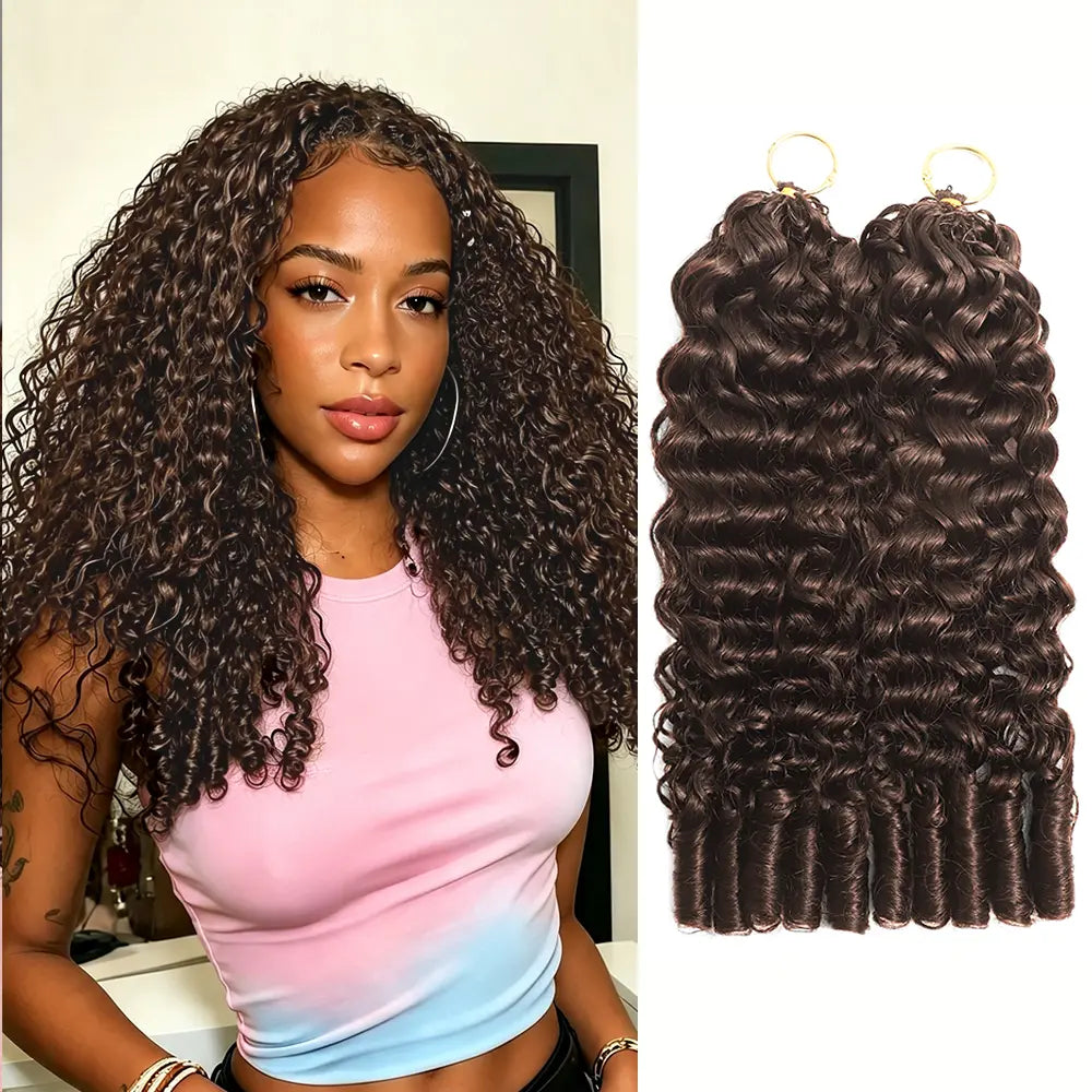 Asakiss Hair #4 Chocolate Brown Body Wave Crochet Human Hair for Miracle Knots, Burmese Curlycrochet Hair Pre-Separated Soft Lightweight Natural Look Boho Braids 50G/Pack,4-5 Packs for Full Head,Reusable Feather Crochet Extensions