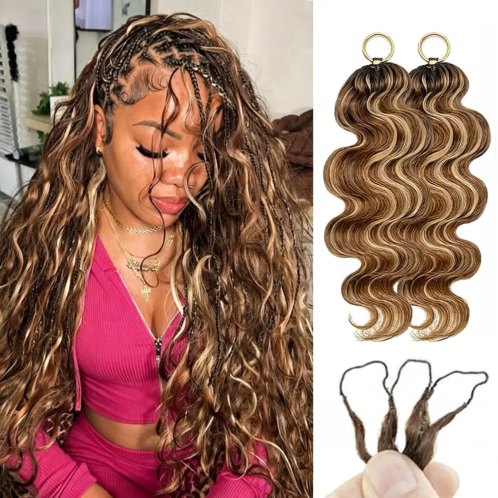 Asakiss Hair #4 Chocolate Brown Body Wave Crochet Human Hair for Miracle Knots, Burmese Curlycrochet Hair Pre-Separated Soft Lightweight Natural Look Boho Braids 50G/Pack,4-5 Packs for Full Head,Reusable Feather Crochet Extensions