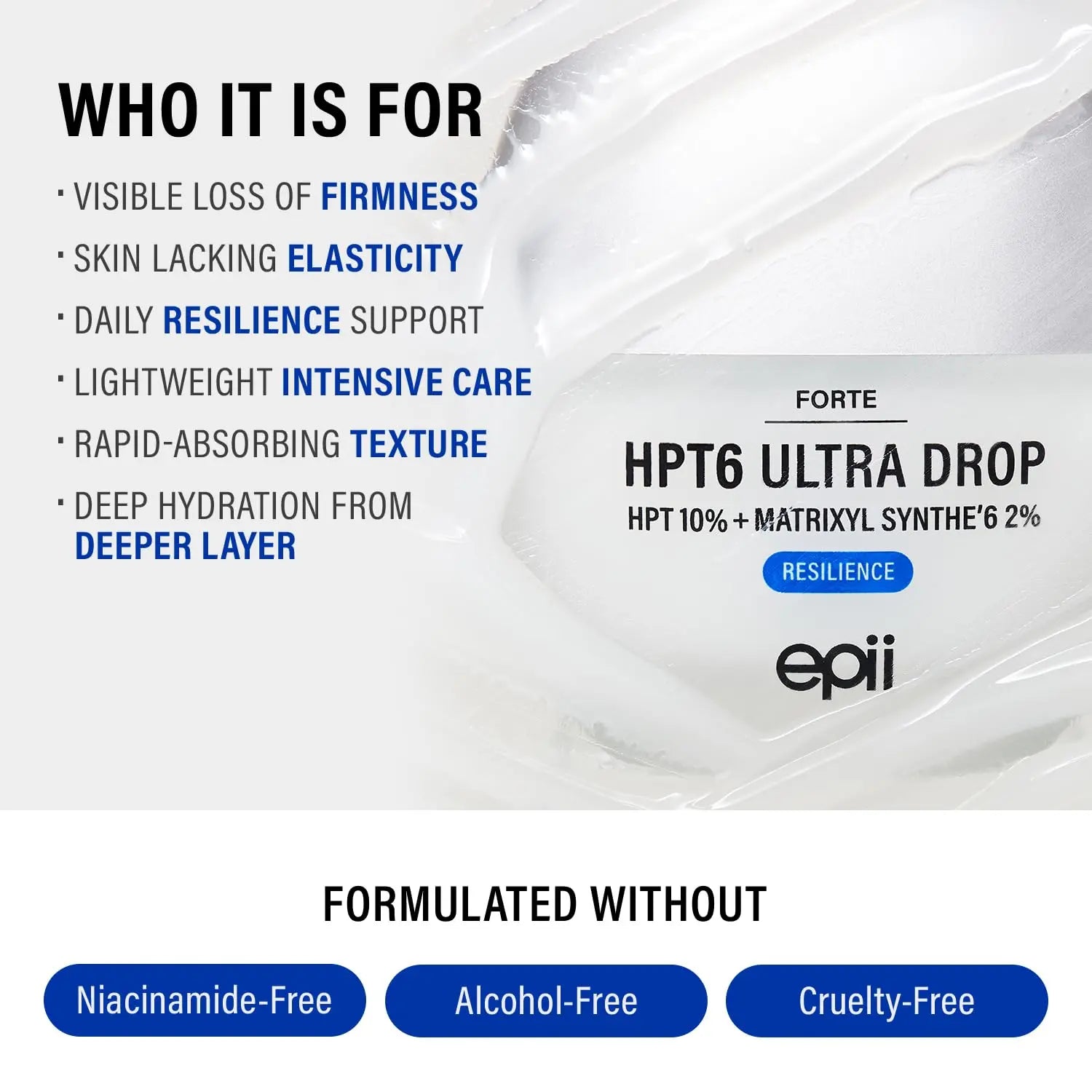 [Epii] HPT6 Ultra Drop 10% - anti Aging Peptide Serum for Face with HPT Complex 10% & Matrixyl Synthe'6 2% - Firming & Skin Tightening Serum for Wrinkles, Fine Lines, Elasticity & Deep Hydration 30Ml