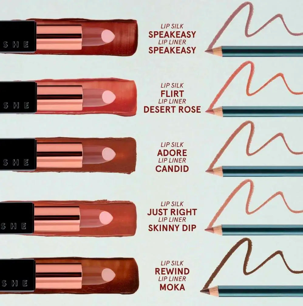 Line & Silk Lip Duo: Soft Glide Lip Liner + Lip Silk Ceramide Hydrating Lipstick-Balm Hybrid