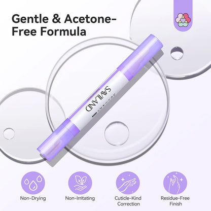 SAVILAND Nail Polish Remover Corrector Pen Set - Refillable Precision Cleanup Marker | Acetone-Free Gentle Formula for Cuticle Edge Clean Up, DIY Manicure