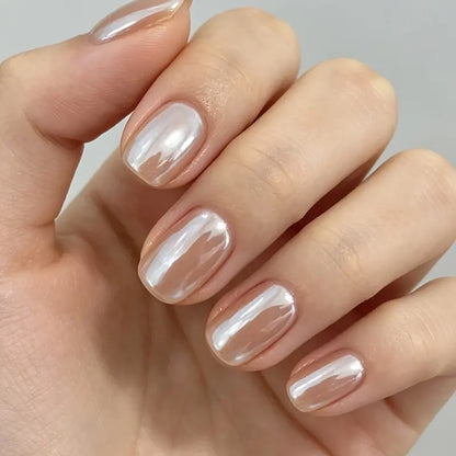 Summer Nude Pearlescent Nail Strengthener - Uv-Free Polish, Natural, Quick-Drying, Apply without UV, Brightens Tips, Suitable for Hands & Feet, Ideal for Busy Days & Summer Beach Look, Nail Care Enhancer