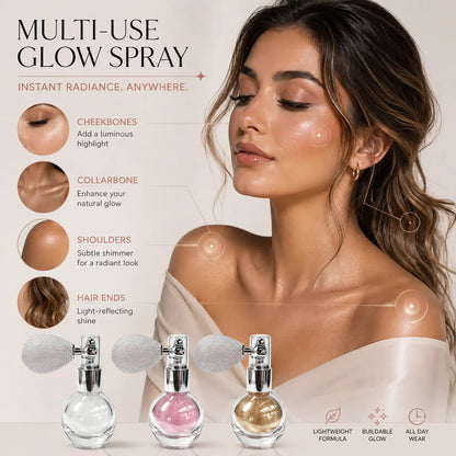 Drawhoney Face & Body Highlighting Powder Spray - Highlighter Makeup, Cosmetics Highlighter, Soft Glow All-Day Illuminator, Portable, No Harsh Texture, Ideal for Dates & Daily Use, Elegant Vibe Daily Makeup Tool
