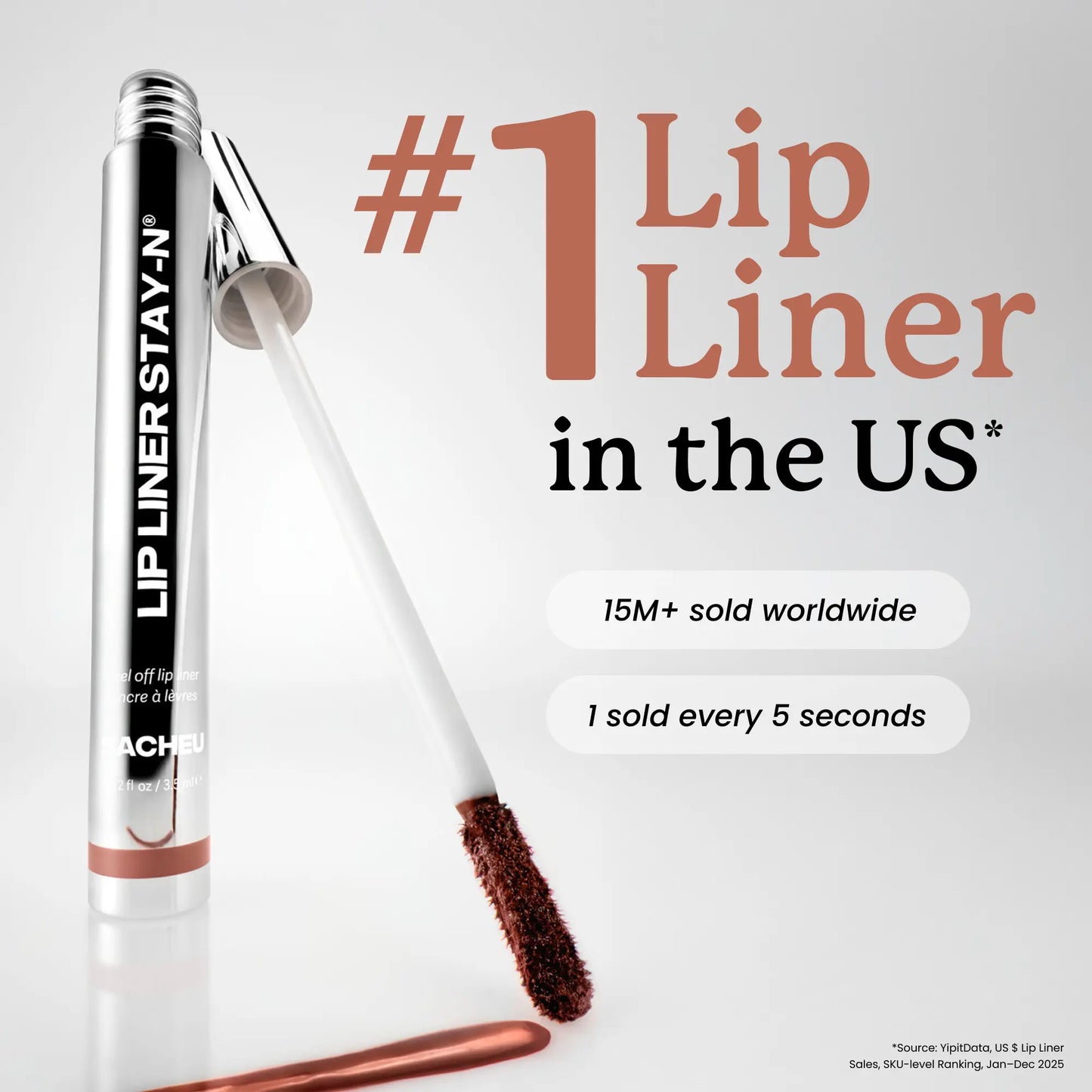 Sacheu Jumbo Lip Liner STAY-N - Peel-Off Lip Liner Stain - All Day & Night Lip Liner with Hyaluronic Acid & Vitamin E - Long Lasting Formula - 0.3 Fl Oz / 8.75 Ml
