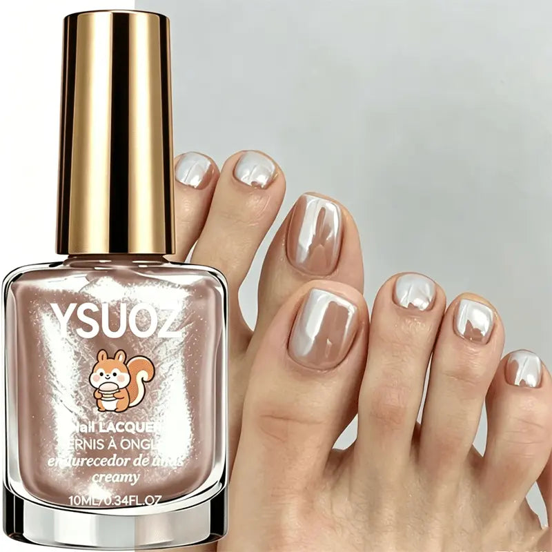 Summer Nude Pearlescent Nail Strengthener - Uv-Free Polish, Natural, Quick-Drying, Apply without UV, Brightens Tips, Suitable for Hands & Feet, Ideal for Busy Days & Summer Beach Look, Nail Care Enhancer