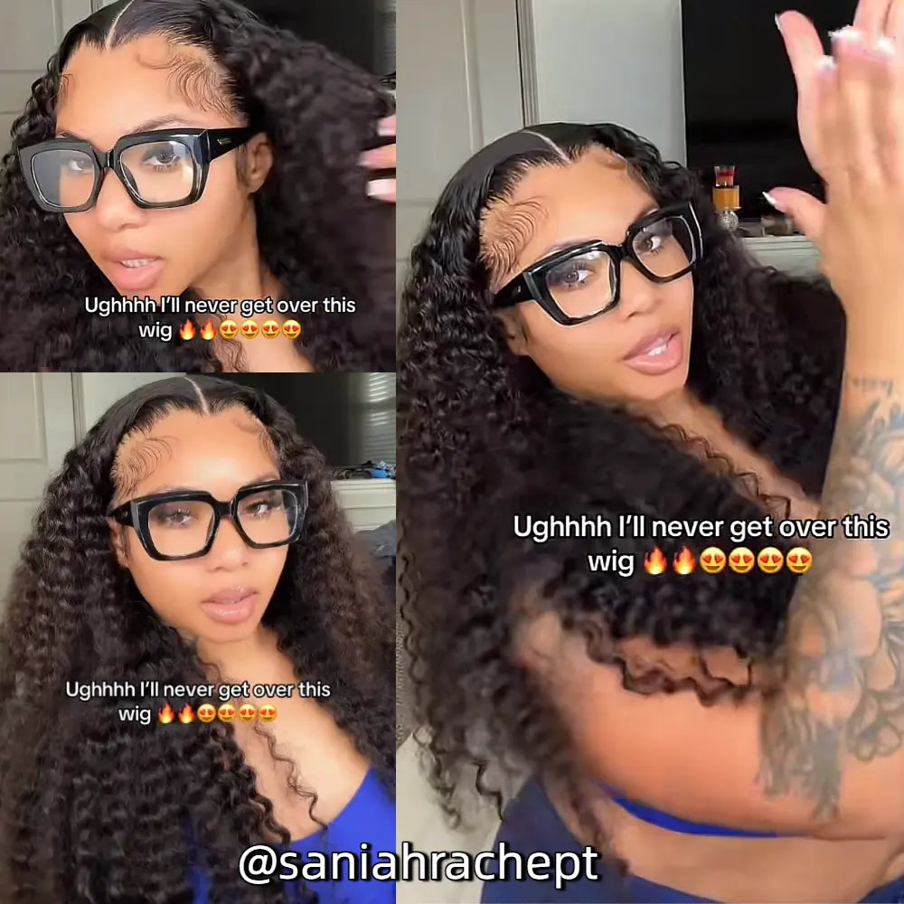 Urody 220% Density Curly Hair Wigs HD Transparent 13X6 Lace Front Wigs Brazilian Deep Curly Pre Plucked Human Hair Wigs Deep Wave Lace Frontal Wigs for Women