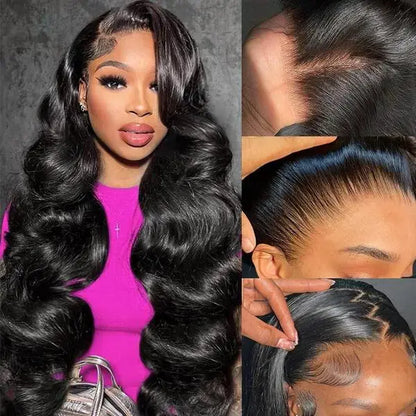 Urody 220% Density Curly Hair Wigs HD Transparent 13X6 Lace Front Wigs Brazilian Deep Curly Pre Plucked Human Hair Wigs Deep Wave Lace Frontal Wigs for Women