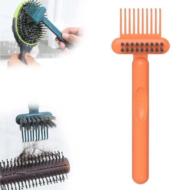 STARLEAD Hair Brush Cleaner Tool, Dual-Action Hairbrush Cleaning Comb with Scrubbing Bristles, Reusable Brush Cleaner for Removing Trapped Hair and Buildup, Easy Wash Hair Care Tool for Home, Salon and Travel